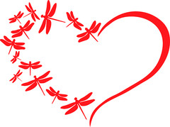 Dragonfly Heart Family Dragonflies Vinyl Decal for car Truck Laptop 6 inches