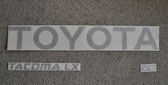 TOYOTA TACOMA TRUCK TAILGATE LOGOS DECAL 95-99 MATTE FLAT BLACK pickup V6