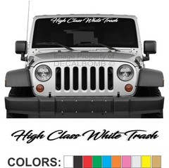 High Class White Trash “Script” Windshield Decal Sticker Diesel Turbo Car Truck