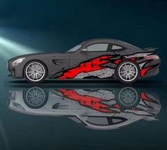 Flame Car Decals; Flame Racing Sport Livery Decal For Both Sides Of Car; Flames