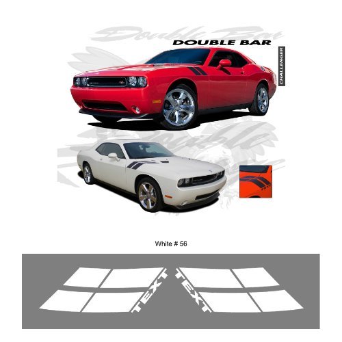 Dodge Challenger RT 2010 up Fender Double Bar Stripes Graphic Kit – Bright White