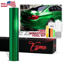 PET Squadron Carbon Fiber Gloss Emerald Green Car Vehicle Vinyl Wrap Decal Sheet