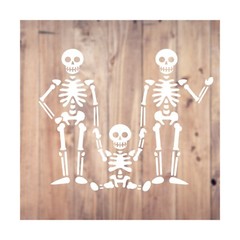 Skeleton Family Adults and Kids – Halloween Vinyl Decal Sticker |7″ Wide | White