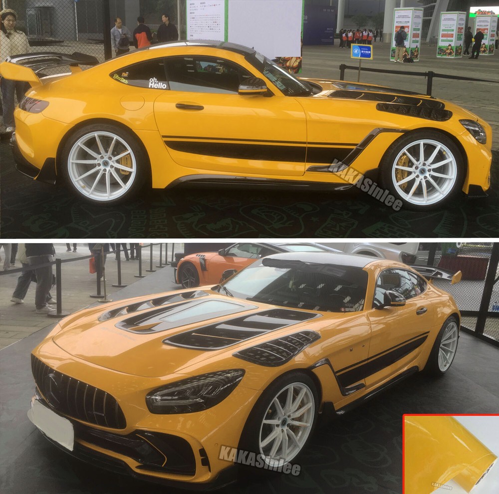YE Gloss Bright Metallic Paint Entire Car Vinyl Wrap SUV Roof Sticker Decal US