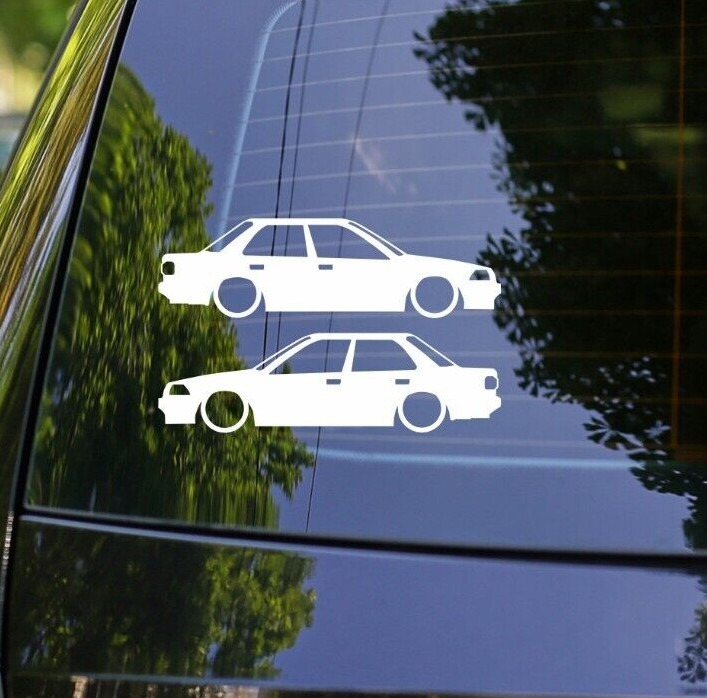 2x Lowered Car Decal Stickers for Toyota Corolla AE91 Sedan E90 1987-1992 retro