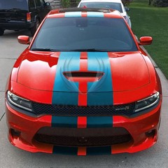 Matte Metallic Satin Pearl Racing Stripes Vinyl Wrap Rally Sticker 25/50 Feet