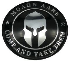 1x Metal Molon Labe Decal Spartan Sticker Emblem Badge Car Truck 2.2″ Dome Shape