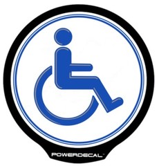 Handicap(White)Light Up Decal Powerdecal Backlit LED Motion Sensing Auto Decal