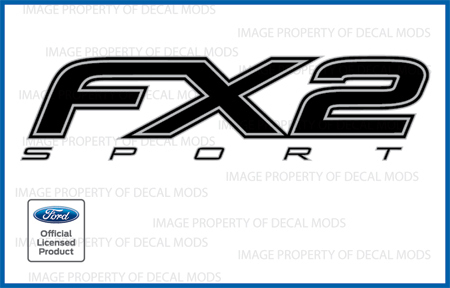 set of 2: 2012 Ford F150 FX2 SPORT Decals Stickers Bed Side black gray FH5T1