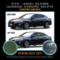 For 2019-2020 Nissan Altima Window Overlay Precut Chrome Delete Kit – Flat Matte
