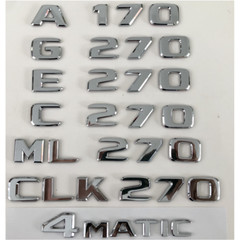 Chrome For Mercedes A170 B170 C270 E270 G270 ML270 CLK270 GLK270 4MATIC Emblems/