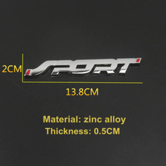 Car Accessories Sticker Styling Metal 3D Chrome Black Auto Car Trunk Racing Spor
