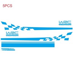 5Pcs Car Side Body Vinyl Decal Sticker Sports Racing Car Hood Long Stripe Decals