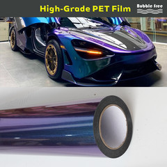 5FTx50FT PET Chameleon Diamond Purple Blue Vinyl Wrap Full Roll Gloss Shift
