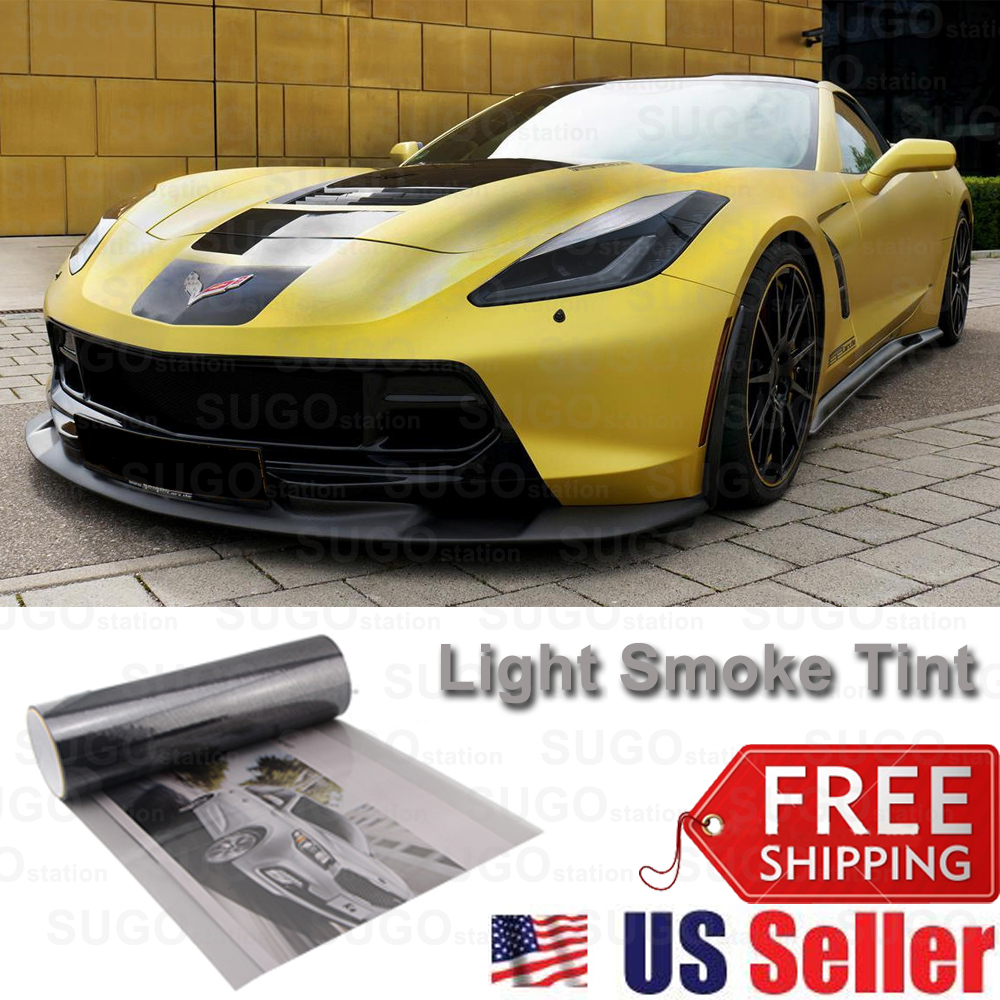 48″x1FT Light Smoke Glass/Plastic Headlight Taillamp Lens Vinyl Protection Film