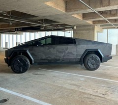 Cybertruck DIY PPF Paint Protection Film Wrap Color Change Matte Dark Gray Camo