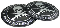 2x Metal 2nd Amendment Decal Sticker Emblem Badge Auto Car Truck Dome 2.20″
