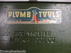 Plomb Tools War Time WW2 decal 7-1/8″ for restoration of vintage tool box qty 1