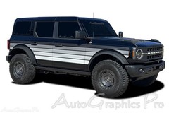 2021-2026 Ford Bronco Stripes Side Decals XL DIGITAL BLACK WHITE Door Graphics