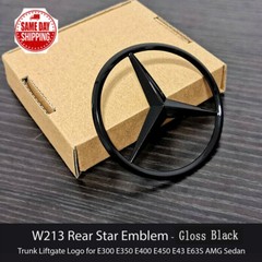 For W213 Gloss Black Star Trunk Emblem for Rear Lid Badge E63S E43 AMG