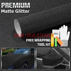 Matte Glitter Black Frosted Sparkle Sticker Decal Sheet Car Vinyl Wrap Film DIY