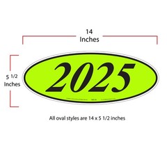 EZ-Line Car Dealer Oval Model Year Stickers Large Windshield Sticker Chartreuse