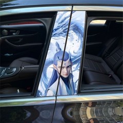 2PCS Car middle column sticker Nezha2 ONE PIECE window B pillar protective film