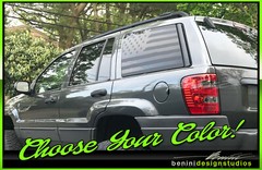 AMERICAN FLAG Rear Side window vinyl decals – FITS 1999-2004 Jeep Grand Cherokee