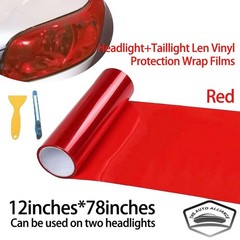 For Headlight Taillight Film Transparent Red Tint Film 12″x78″