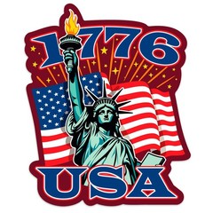 Vinyl Sticker, Liberty & Justice for All, Patriotic Die-Cut Decal