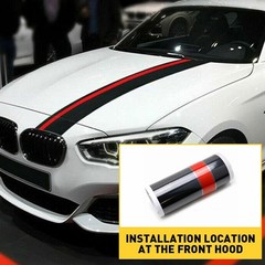 Universal Car Front Hood Rally Racing Stripes 5D Carbon Fiber Decal Wrap Sticker
