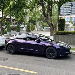 For Tesla 3 2020-2024 DIY PreCut PPF Vinyl Wrap Color Change Midnight Purple