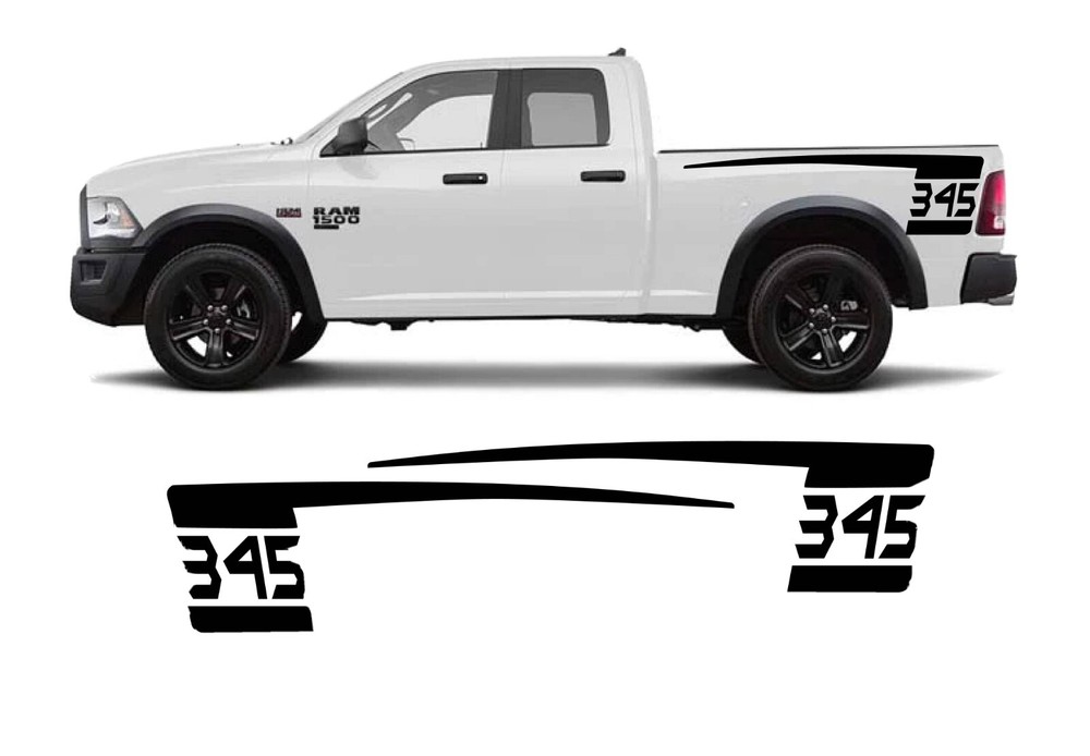 Hockey Stick Side Stripes Compatible with Dodge RAM Trucks 1500 2500 3500. X2
