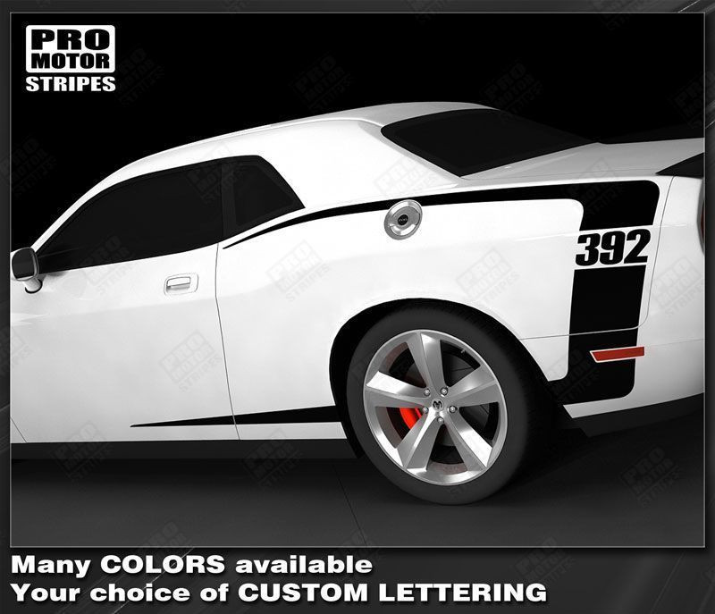 Dodge Challenger 2008-2023 Rear Quarter Side C-Stripes Decals (Choose Color)