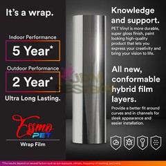 ESSMO PET Super Chrome Gray Stretch Car Vehicle Vinyl Wrap Decal Sticker Sheet