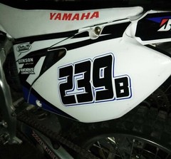 3 Custom Racing Number Plate Decals 4 Colors SX MX ATV Go Kart Dirt Bike Trial