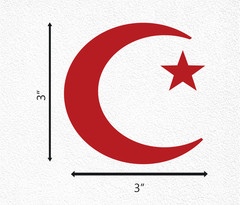 Islam Muslim Crescent Logo Moon Star Decal Sticker Choose Color and Size P1045