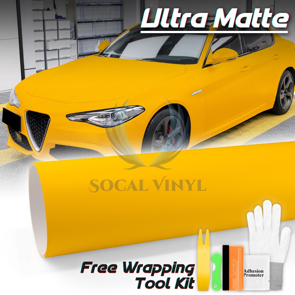 Premium Ultra Matte Flat Sunflower Yellow Vinyl Wrap Sticker Decal Sheet Film