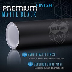 Matte Flat Black Vinyl Wrap Decal Car Bubble Free Air Release 60″ x 60″ In Roll