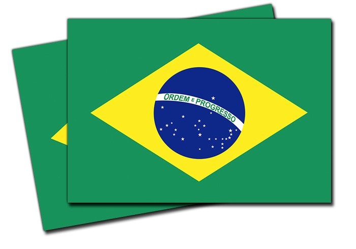 Brazil Flag Sticker 2 Brazilian Flag Sticker Set – 5 inch wide – 2 Pack – Vinyl