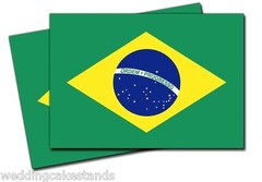 Brazil Flag Sticker 2 Brazilian Flag Sticker Set – 5 inch wide – 2 Pack – Vinyl