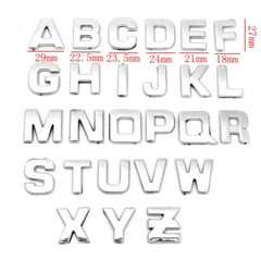 Chrome Silver Letters Alphabet Sticker Emblem Badge Decal DIY For Car Motorcycle