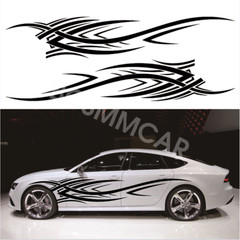 Vinyl Flame Graphics Decal Racing Stripe Stickers For Car Side Body Door Fender
