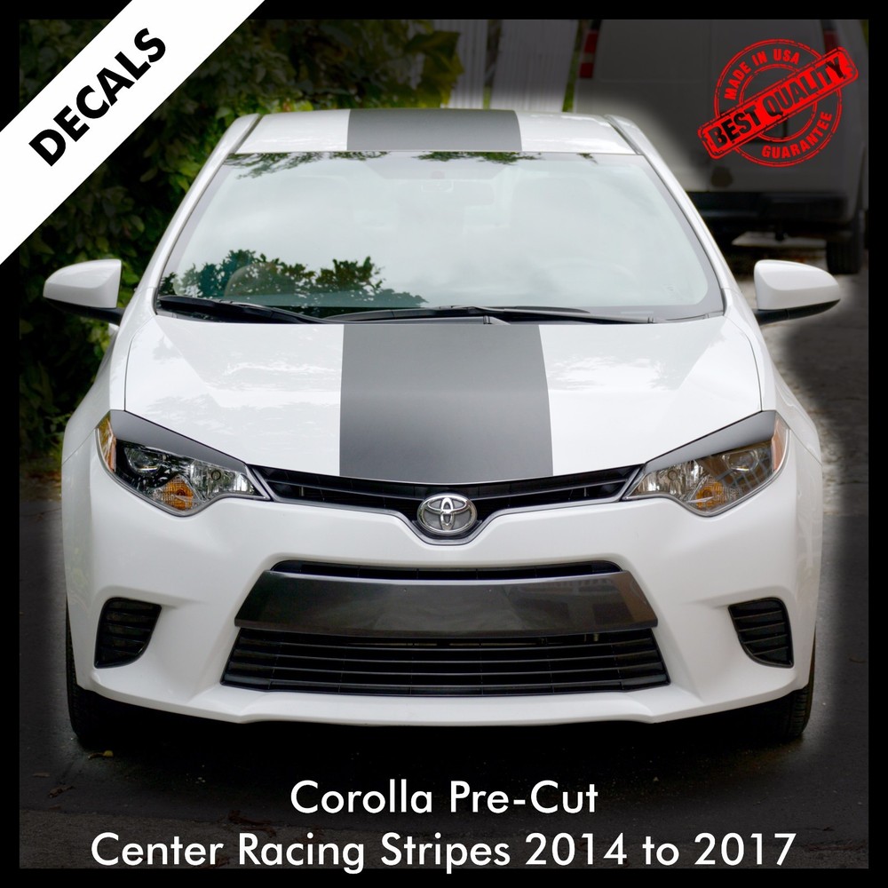 Toyota Corolla LE Pre-Cut Center Racing Stripes Decal Vinyl Set 2015 to 2017 |42