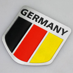 ALUMINUM Germany Flag Emblem Sticker 3D Decal For Auto, Car, Truck COMBO PACK