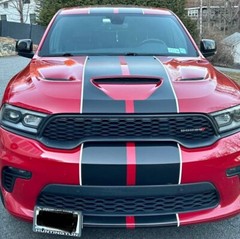 Dual 10″ stripes WITH HOOD SCOOP CUT OUT 2018 & UP Dodge Durango Hellcat RT SXT
