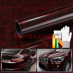 PET Marble Pearl Gloss Dark Red Car Vehicle Vinyl Wrap Decal Sheet Sticker