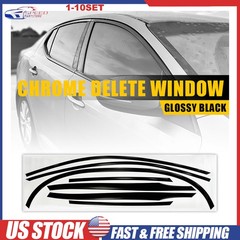 Delete Blackout Overlay Window Trims Sticker For 2021-2024 KIA K5 BLACK 1-10
