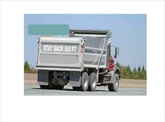 STAY BACK 500 FT Construction Dump Truck Safety Decal Choose Color 5.0″ x 48.0″