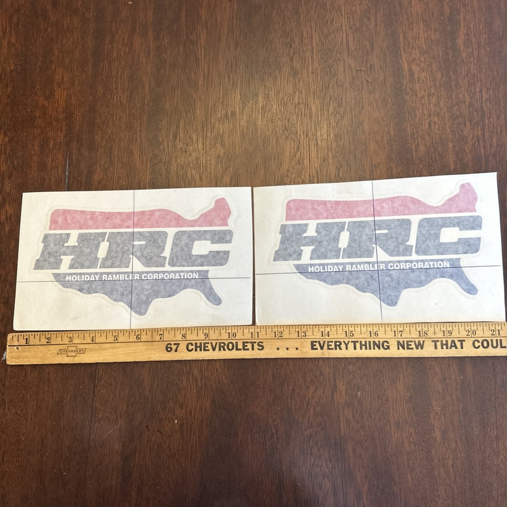 Pair Holiday Rambler Logo Decal For Vintage Campers RV Exact Reproduction